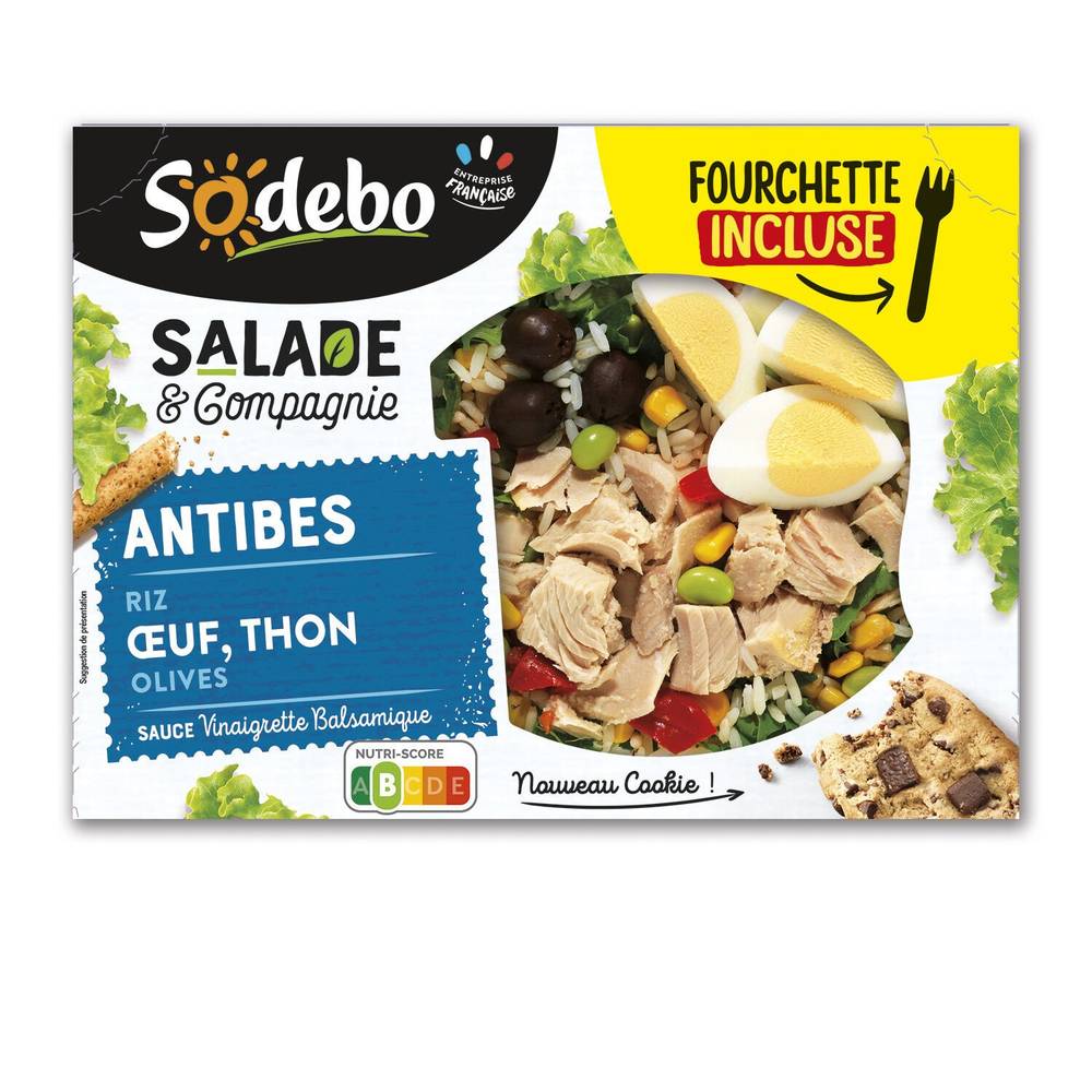 Sodebo - Salade antibes riz œuf thon