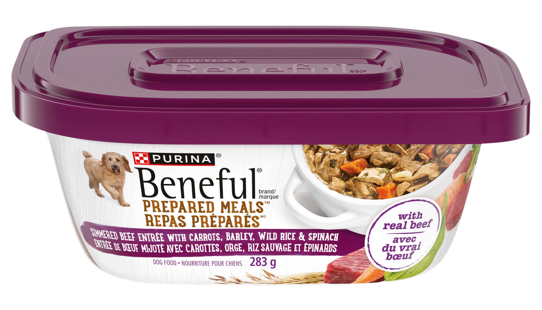 Purina Beneful Prepared Meals Wet Dog Food, Simmered Beef (283 g)