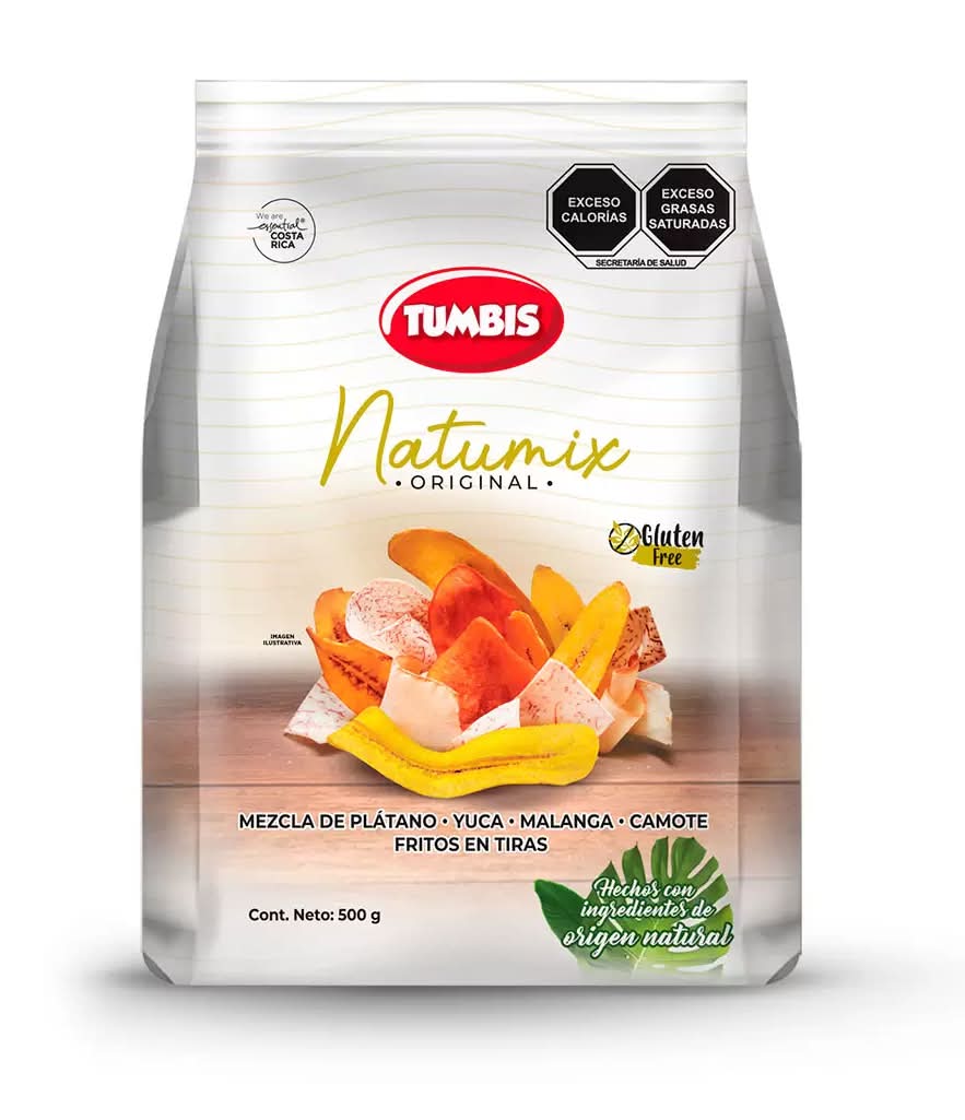 Tumbis · Natumix mix de frutas y verduras fritas en tiras, plátano-yuca-malanga-camote (500 g)