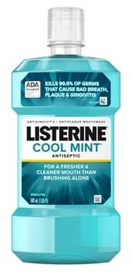 Listerine Bad Breath and Plaque Antiseptic Mouthwash, Cool Mint (500 ml)