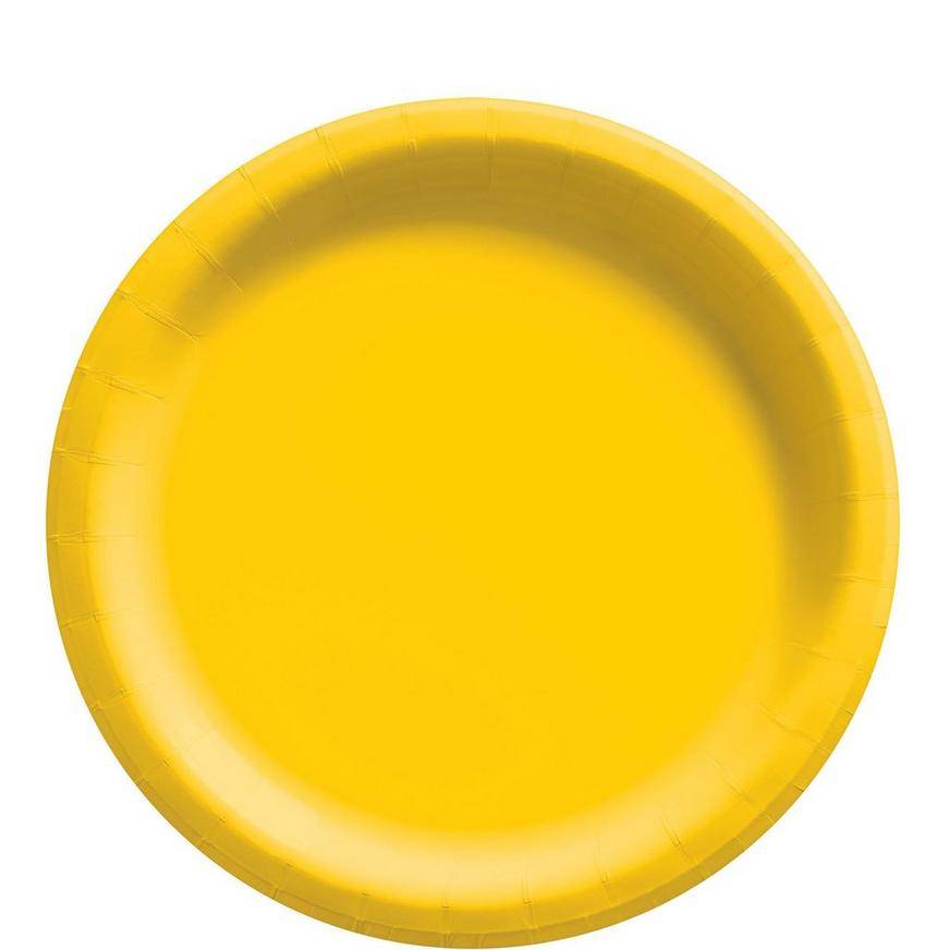 Yellow Extra Sturdy Paper Lunch Plates, 8.5in, 50ct