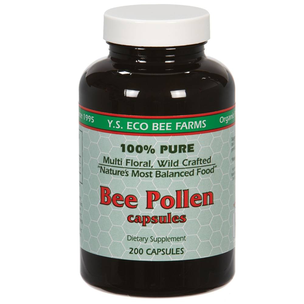 100% Pure Bee Pollen - Multi Floral, Wild Crafted - 1,000 Mg (200 Capsules)