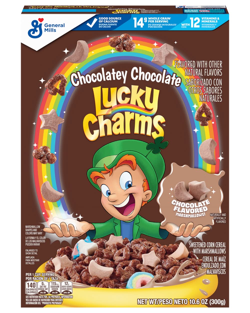 Lucky Charms Sweetened Breakfast Corn Cereal With Marshmallows, Chocolate (10.6 oz)
