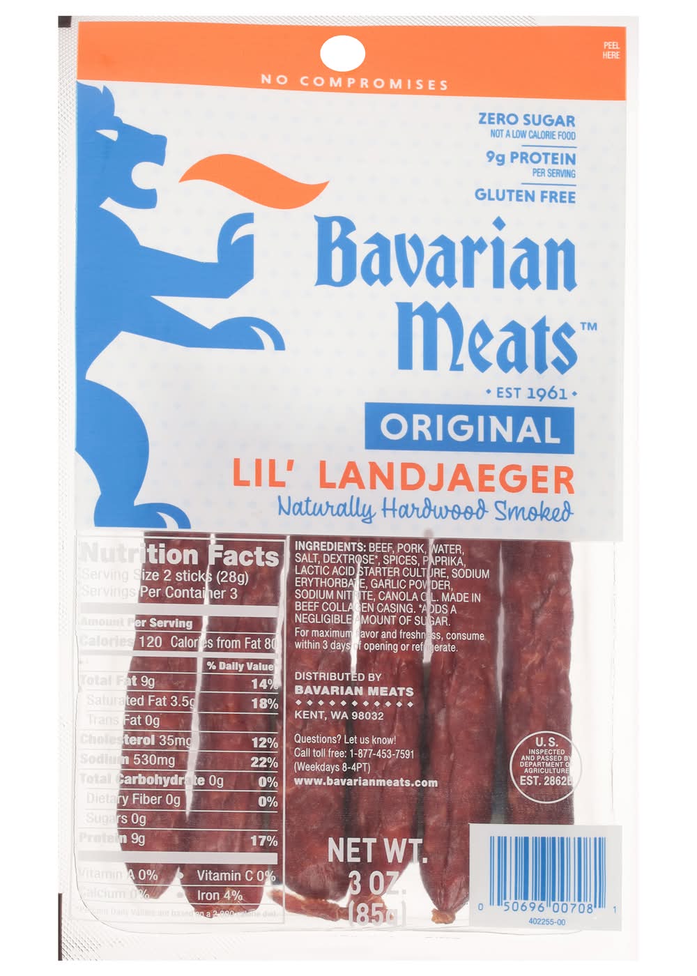 Bavarian Meats Original Hardwood Smoked Lil' Landjaeger Sticks (3 oz)
