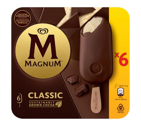Magnum Madagascan Vanilla, Classic Ice Cream (6 x 100ml)