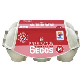 Co-op 6 Medium Free Range Eggs (Co-op Member Price £1.40 *T&Cs apply)
