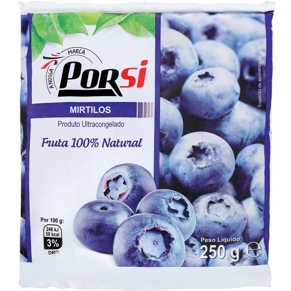 PorSi - Mirtilos 100% Naturais, embalagem de 250g