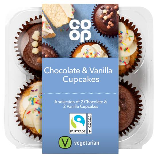 Co-Op 4 Chocolate & Vanilla Cupcakes