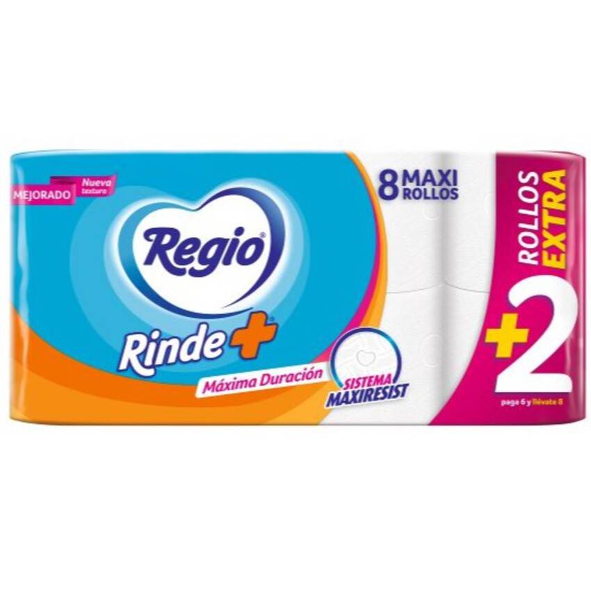 Regio · Papel higiénico rinde+ (8 un)