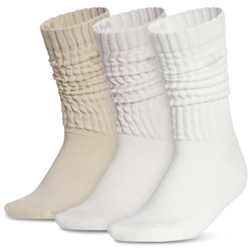 Adidas Womens Originals Scrunch 3 Pack Crew Socks - Tan/Tan Size M