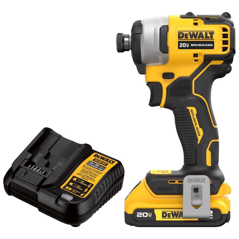 Dewalt 20V Max Atomic 1/4 In. Cordless Brushless Compact Impact Driver Kit (Battery & Charger)