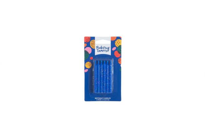 Bakery Crafts Glitter Blue Birthday Candles (12 units)
