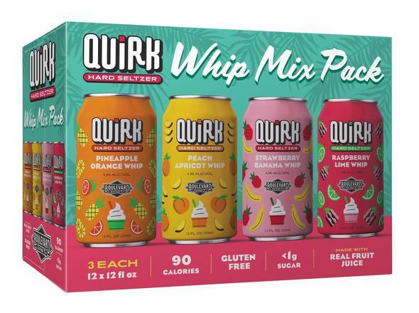 Quirk Hard Seltzer Whip Mix pack (12x 12oz cans)