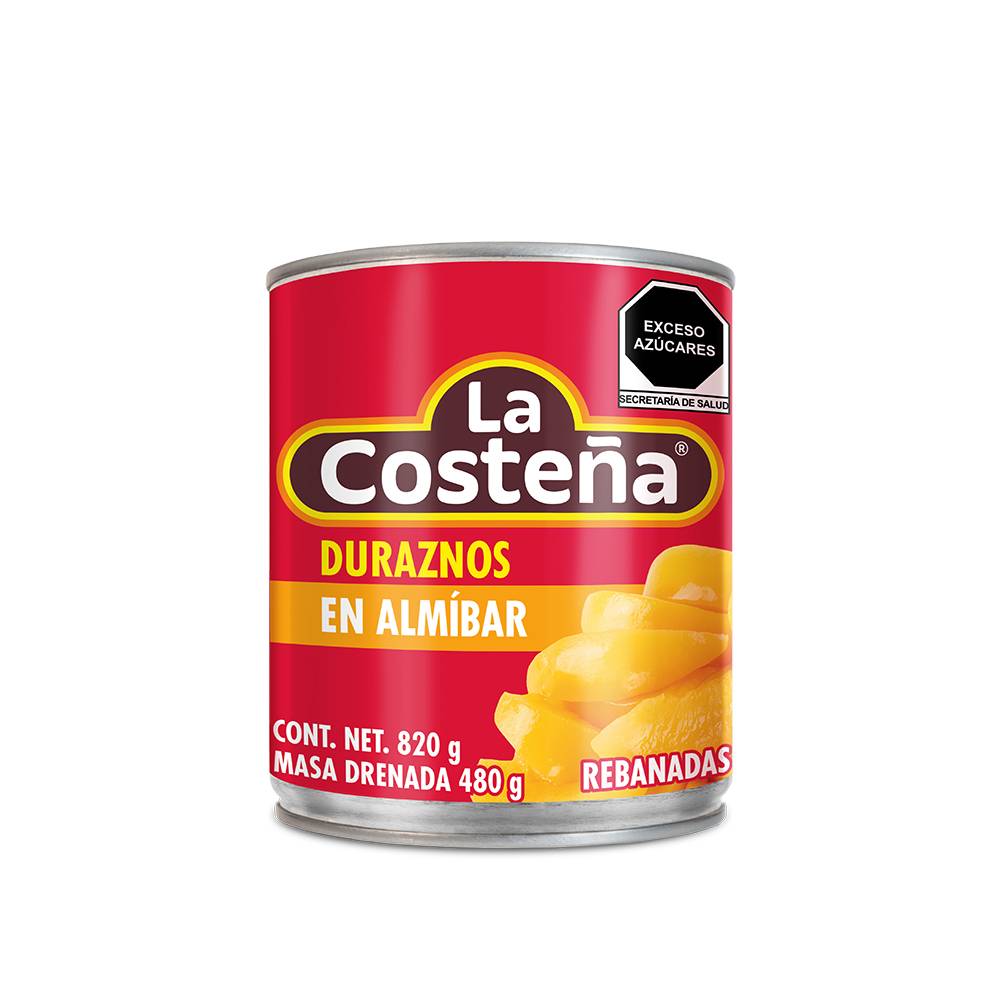 La costeña duraznos en almíbar (lata 820 g)