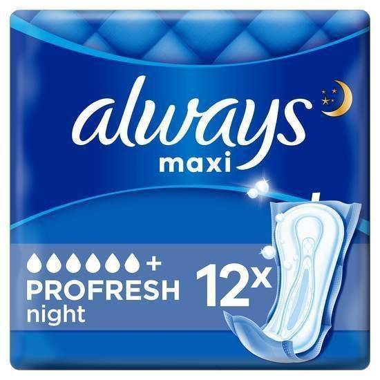Always maxi night profresh serviettes hygiéniques x12