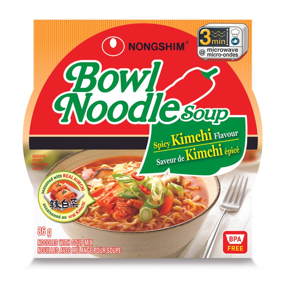 Nongshim Bowl Noodle Soup, Spicy Kimchi (86 g)