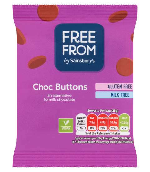 Sainsbury's Free From Choc Buttons (25g)
