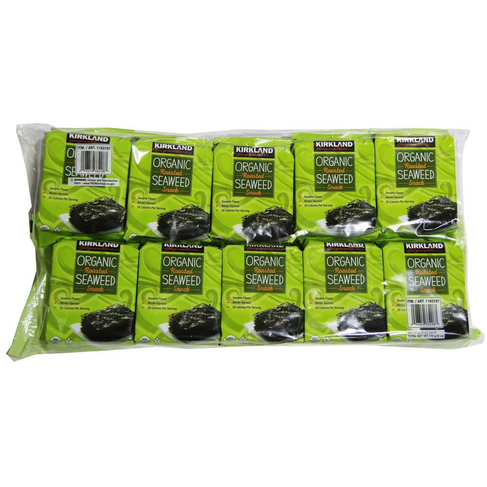 Kirkland Signature Organic Roasted Seaweed Snack (6 oz)