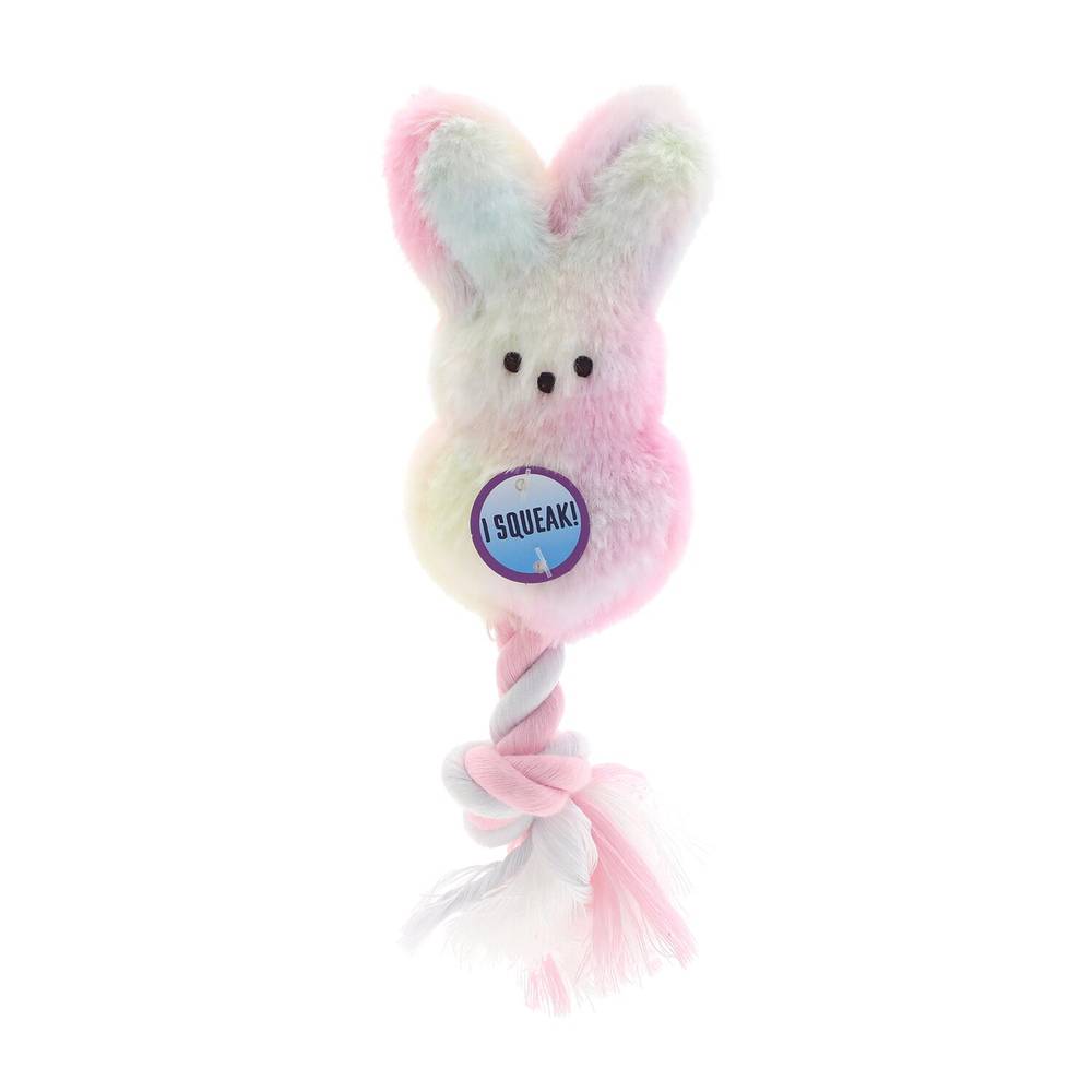 Peeps Plush Dog Toy with Polyester Rope, Assorted