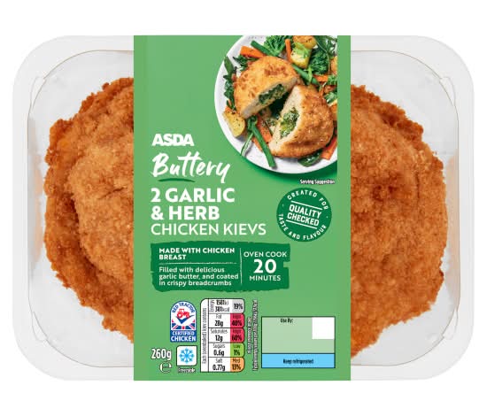 ASDA Buttery Garlic & Herb Chicken Kievs (2 pack)