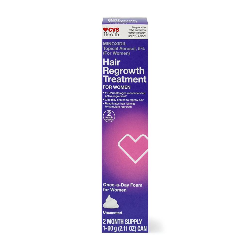 Cvs Health Women'S 5% Minoxidil Foam For Hair Regrowth, 2 Month Supply