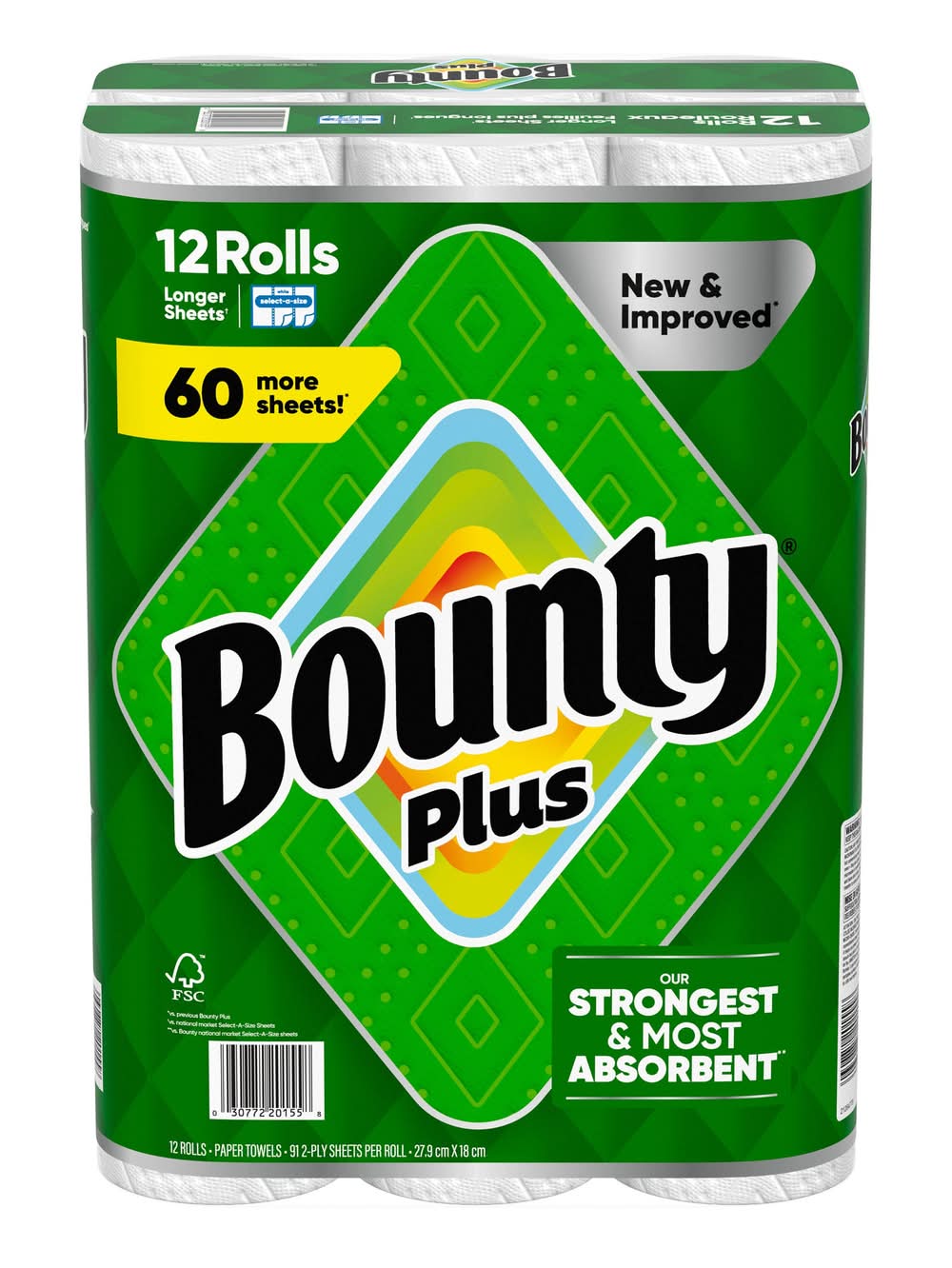 Bounty Plus - Essuie-Tout, 12 X 91 Feuilles / Bounty Plus Paper Towel, 12 X 91 Sheets