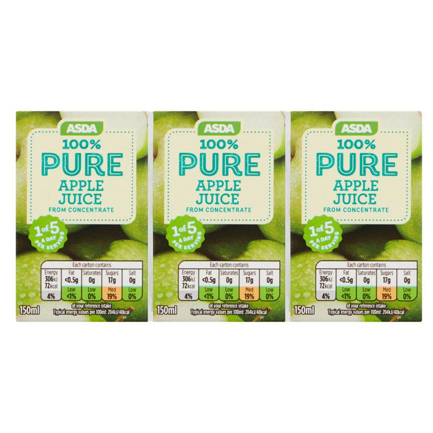 ASDA 100% Pure Apple Juice (3 x 150ml)