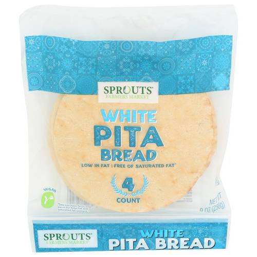 Sprouts White Pita Bread 4 Count