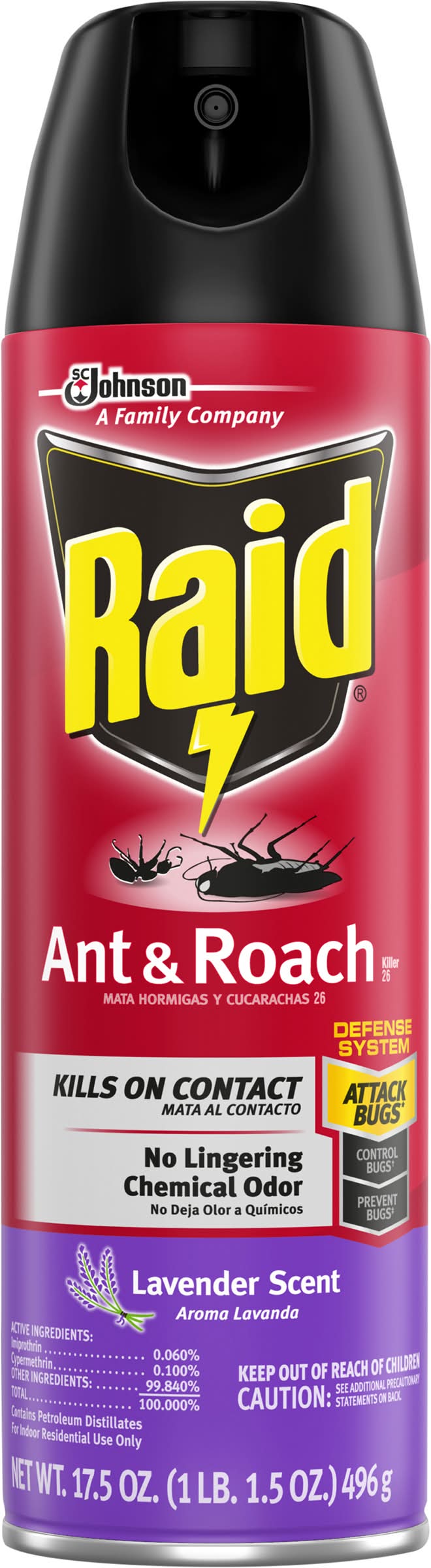 Raid Ant & Roach Killer Spray, Lavender (17.5 oz)