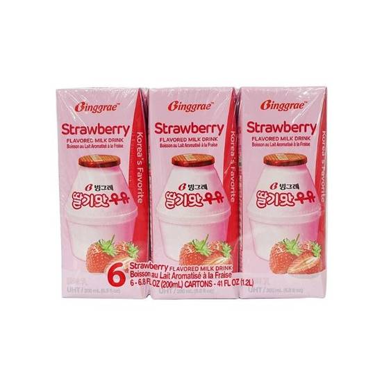 Binggrae草莓牛奶200ml(6入)