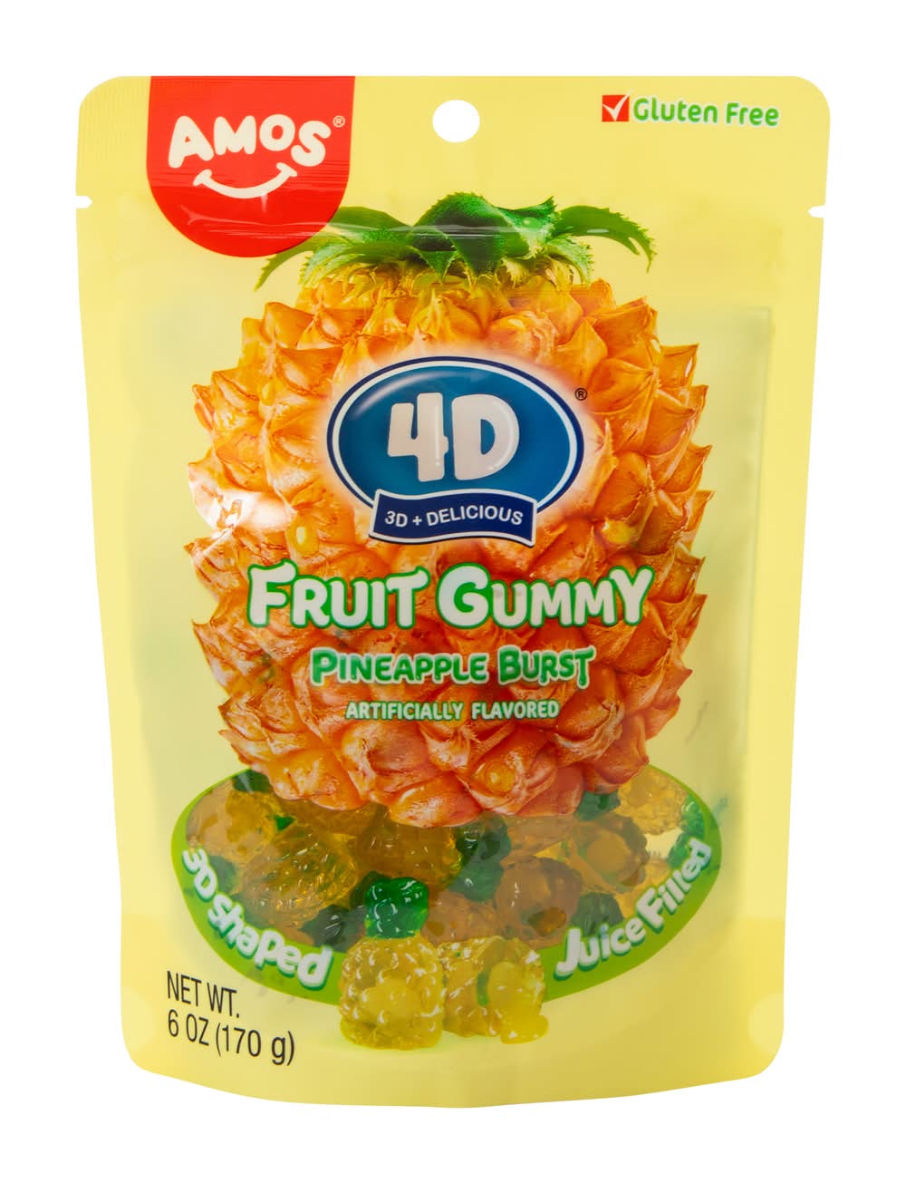 4D Pineapple Burst Fruit Gummy 6oz