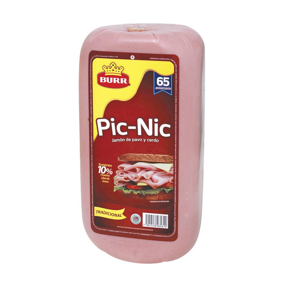 Burr jamón de pavo y cerdo pic-nic