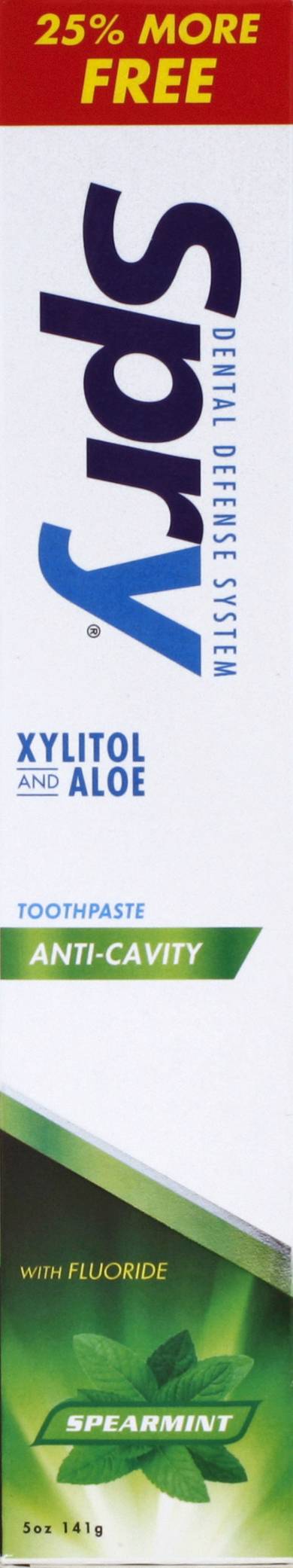 Spry Xylitol and Aloe Anti-Cavity Spearmint Fluoride Toothpaste (5 oz)