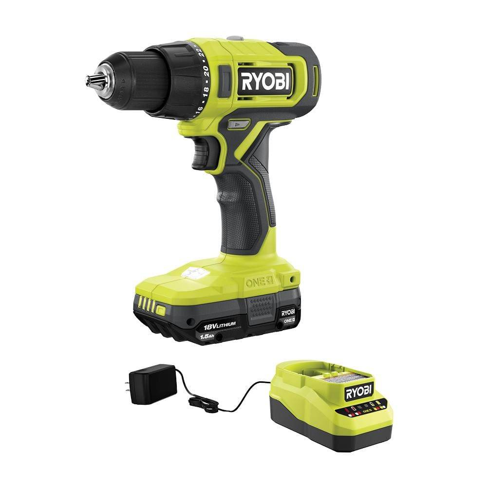 Ryobi 18V Cordless 1/2 In. Drill Kit With Battery & Charger