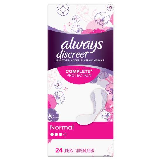 Always Discreet Incontinence Liners Normal For Sensitive Bladder (24 ct)