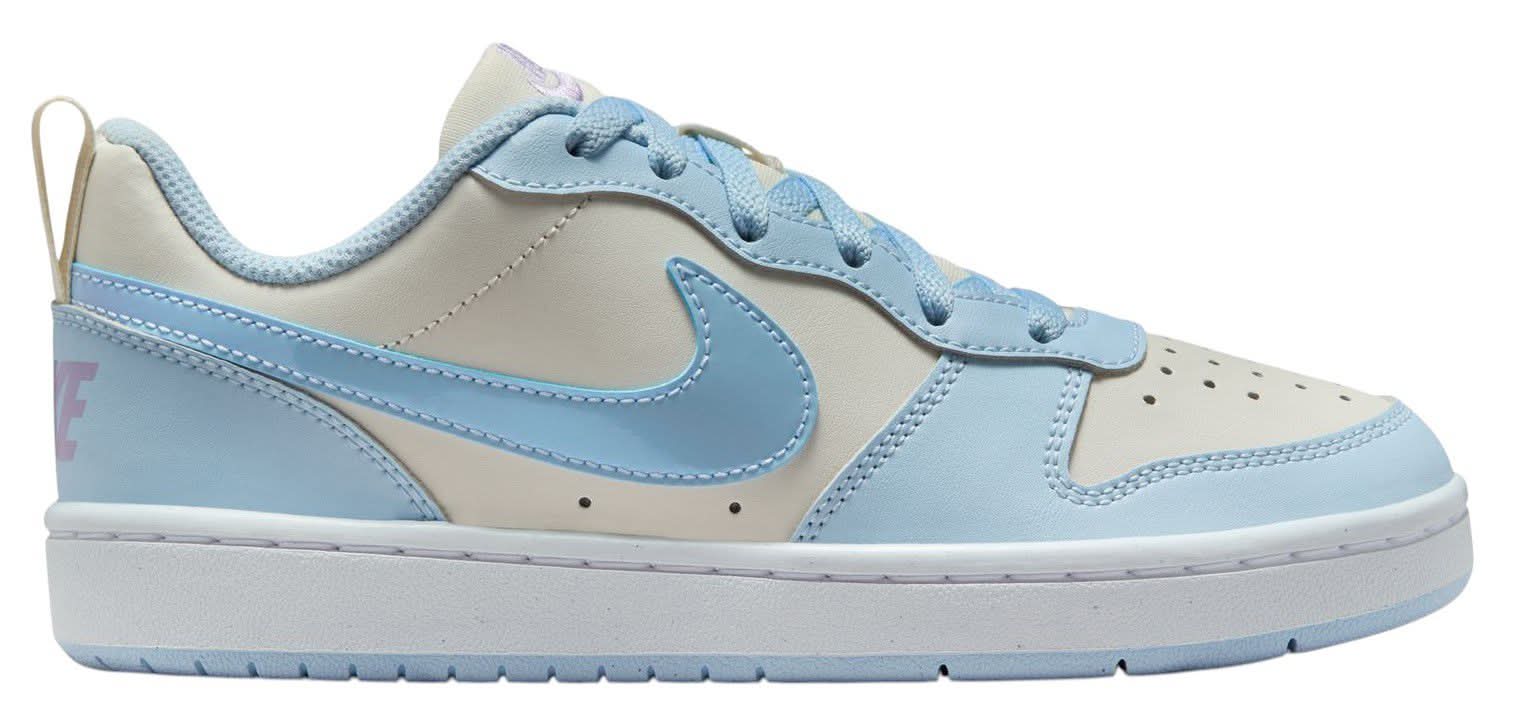 Nike Kids' Grade School Court Borough Low Recraft Shoes (Pearl/Blue, 3.5)