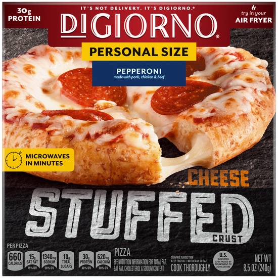 DIGIORNO Frozen Pizza - Pepperoni Pizza on a Stuffed Pizza Crust - 8.5 oz Personal Pizza