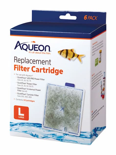 Aqueon Replacement Filter Cartridges, Large, Pack of 6