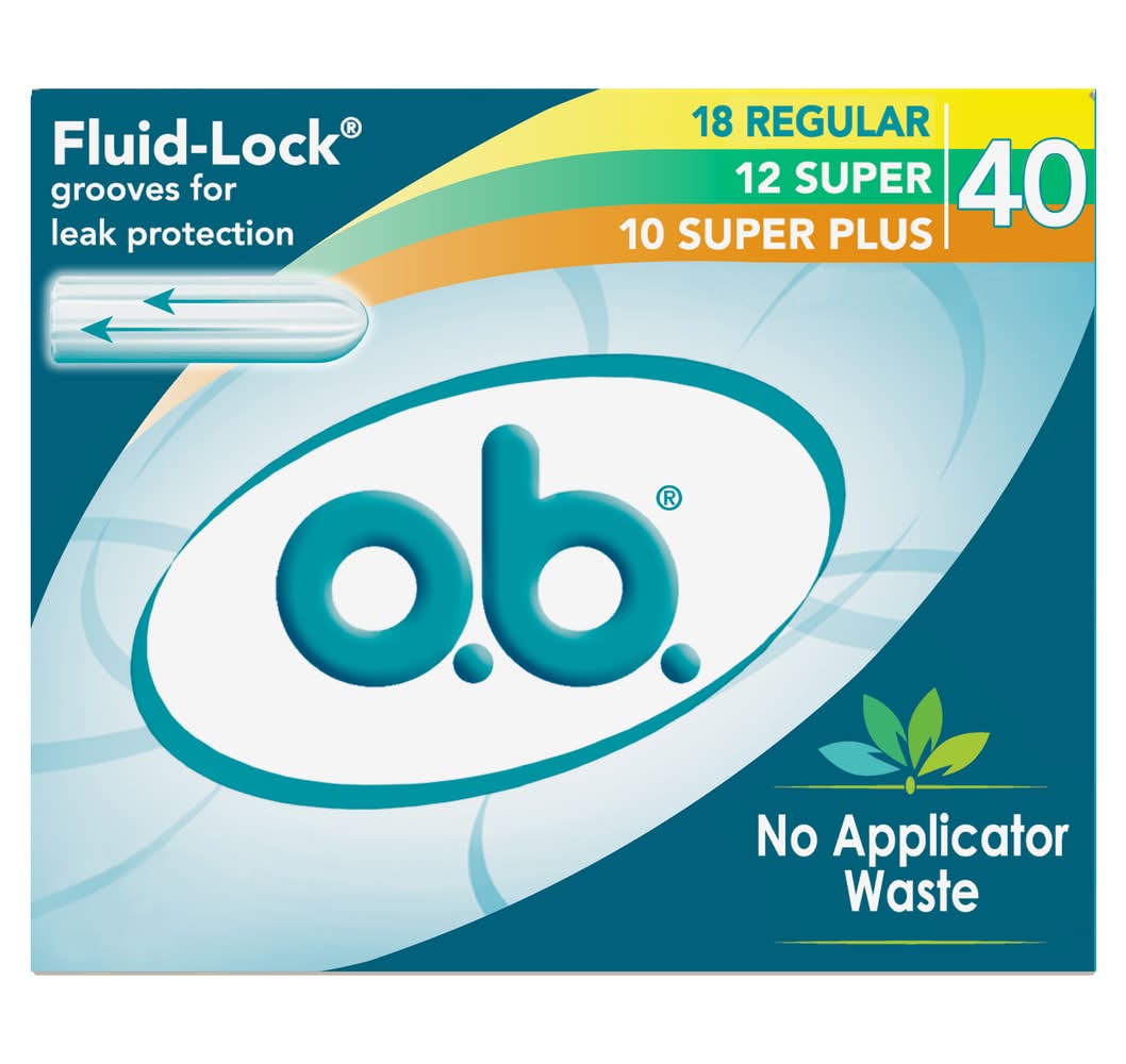 o.b. Fluid Lock Non Applicator Tampons Multi-Pack (40 ct)
