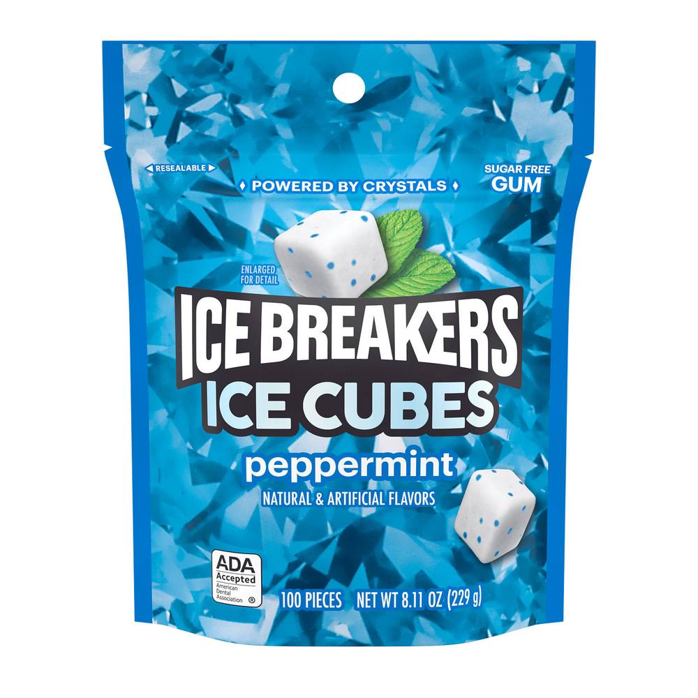 Ice Breakers Ice Cubes Sugar Free Peppermint Gum (8.2 oz)