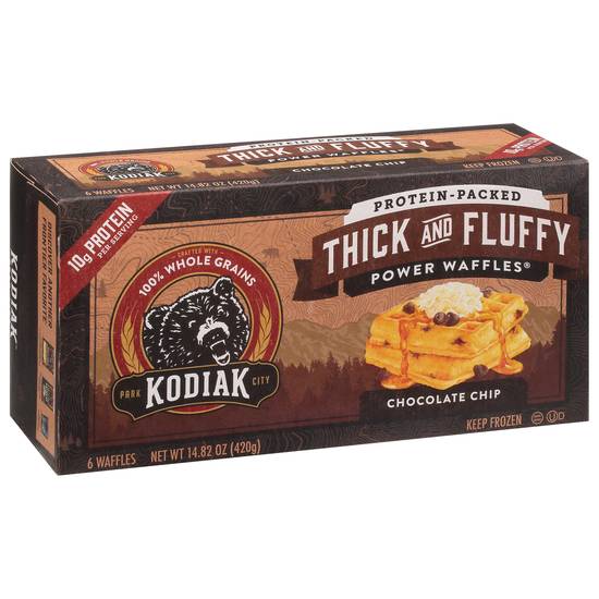 Kodiak Protein-Packed Thick & Fluffy Chocolate Chip Power Waffles (6 ct)