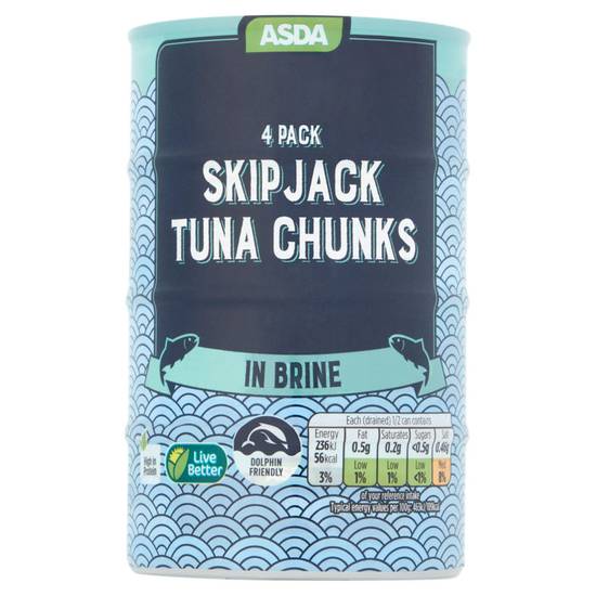 ASDA Skipjack Tuna Chunks in Brine 4X145G