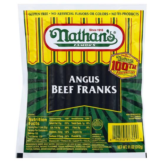 Nathan's Angus Beef Franks (6 ct)