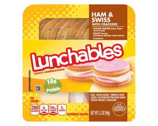 Lunchables · Ham & Swiss Cheese Snack Pack with Crackers (3.2 oz)