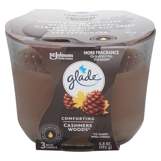 Glade Comforting Cashmere Woods 3 Wick Candle (6.8 oz)