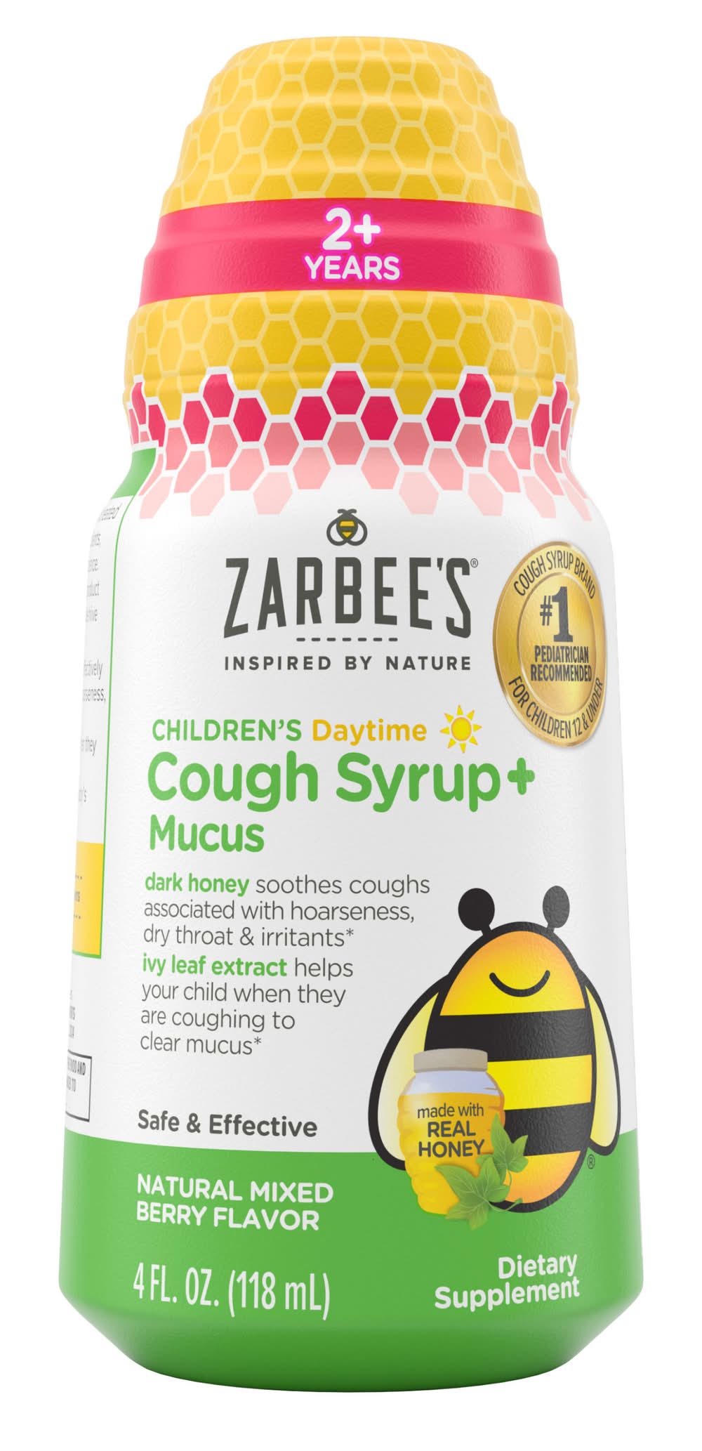 Zarbee's Children's Daytime Natural Mixed Cough Syrup Mucus, Mixed Berry (4 fl oz)