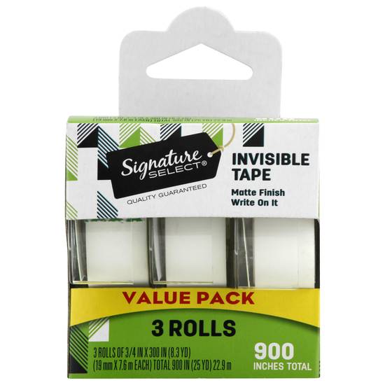 Signature Select Matte Finish Invisible Tape Value pack (3 ct)