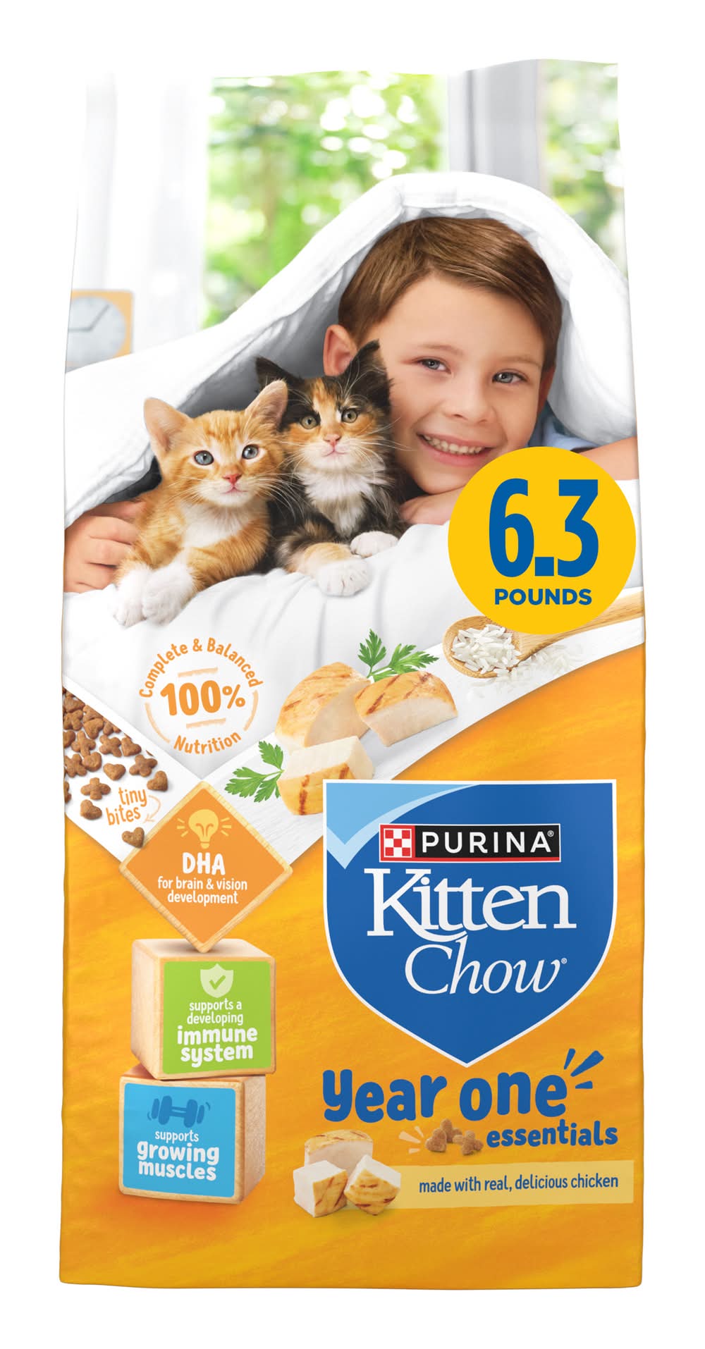 Purina Kitten Chow Healthy Development With Real Dry Cat Food, Chicken (6.3 lbs)