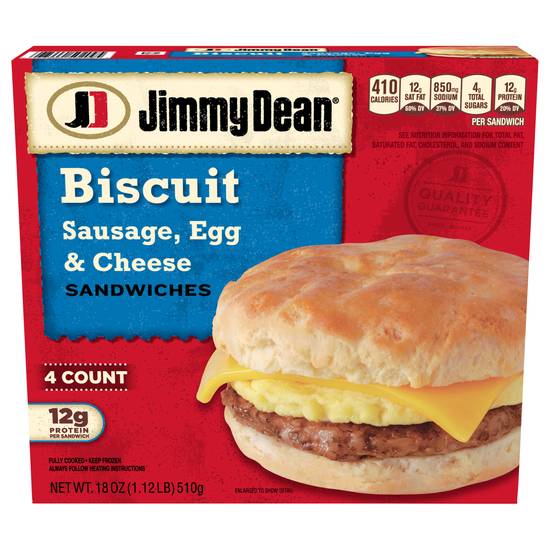 Jimmy Dean Sausage, Egg & Cheese Biscuit Sandwiches
