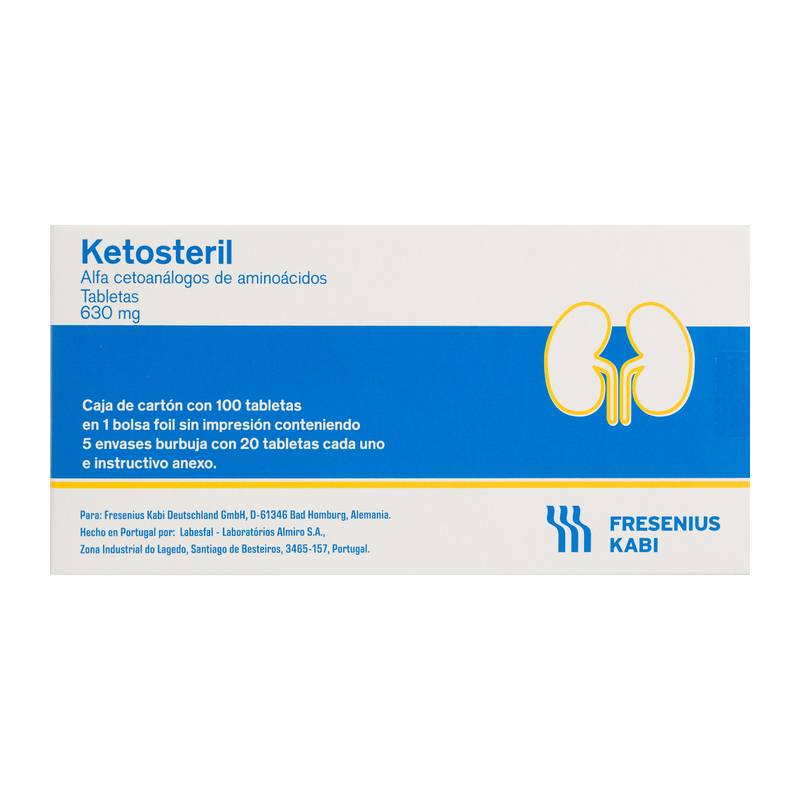 Fresenius kabi ketosteril ceteoanálogos de aminoácidos tabletas 630 mg (100 piezas)